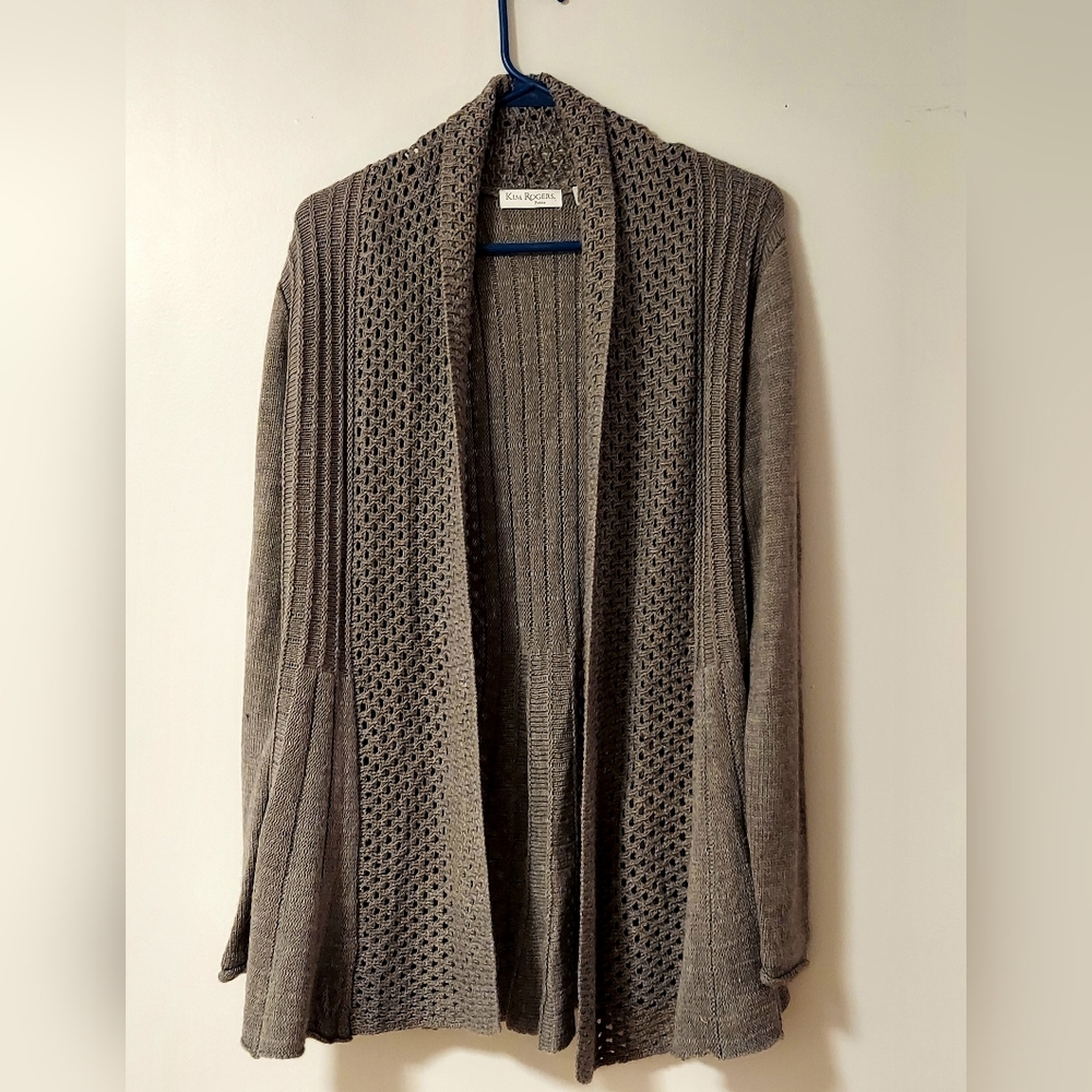 Kim Rogers PM Stone Gray open cardigan